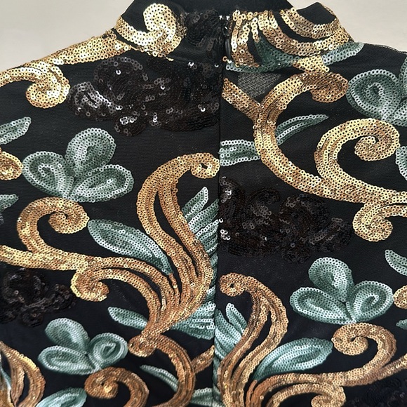 Sequin Gold, Green and Black Dress - Picture 7 of 8